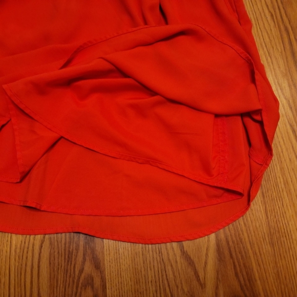 Banana Republic Womens Strappy Cutout Mini Dress V Neck Pockets Sz 4 Posted Red - Picture 10 of 16